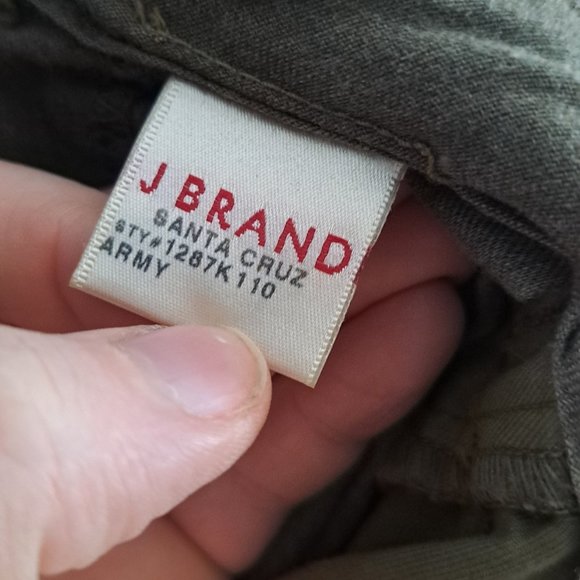 J BRAND Olive Green Mid Rise Cuffed Hem Jeans - Picture 3 of 7